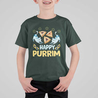 Purim Cat T Shirt For Kid Happy Purrim Hamantash Jewish Star of David