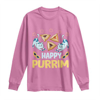 Purim Cat Long Sleeve Shirt Happy Purrim Hamantash Jewish Star of David