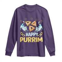 Purim Cat Long Sleeve Shirt Happy Purrim Hamantash Jewish Star of David