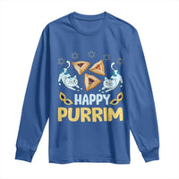 Purim Cat Long Sleeve Shirt Happy Purrim Hamantash Jewish Star of David