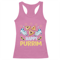 Purim Cat Racerback Tank Top Happy Purrim Hamantash Jewish Star of David