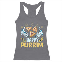 Purim Cat Racerback Tank Top Happy Purrim Hamantash Jewish Star of David