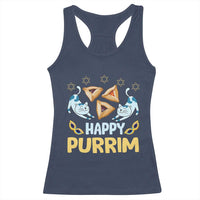 Purim Cat Racerback Tank Top Happy Purrim Hamantash Jewish Star of David