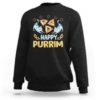 Purim Cat Sweatshirt Happy Purrim Hamantash Jewish Star of David