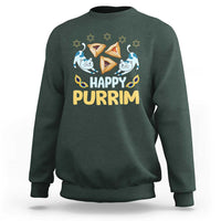 Purim Cat Sweatshirt Happy Purrim Hamantash Jewish Star of David