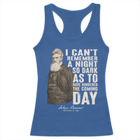 John Brown Racerback Tank Top I Cannot Remember A Night So Dark As To Have Hindered The Coming Day