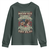 American Patriotism Youth Sweatshirt Proudly Politically Incorrect God Bless America Support Troops