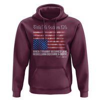 American Flag Upside Down Thomas Jefferson Hoodie When Tyranny Becomes Law Rebellion Becomes Duty