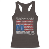 American Flag Upside Down Thomas Jefferson Racerback Tank Top When Tyranny Becomes Law Rebellion Becomes Duty