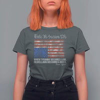 American Flag Upside Down Thomas Jefferson T Shirt For Women When Tyranny Becomes Law Rebellion Becomes Duty TS09