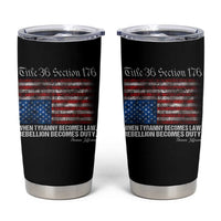 American Flag Upside Down Thomas Jefferson Tumbler Cup When Tyranny Becomes Law Rebellion Becomes Duty