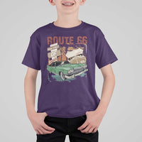 Historic Route 66 Highway T Shirt For Kid Main Street Of America Vintage Car