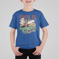 Historic Route 66 Highway T Shirt For Kid Main Street Of America Vintage Car