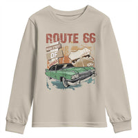 Historic Route 66 Highway Youth Sweatshirt Main Street Of America Vintage Car