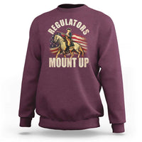 Funny George Washington Sweatshirt Regulators Mount Up Riding Horse 4th Of July - Wonder Print Shop