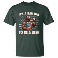 Funny American Drinking T Shirt It's A Bad Day To Be A Beer Bear 4th Of July - Wonder Print Shop