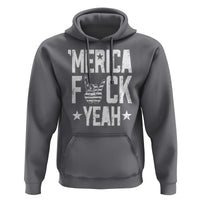 Funny 4th Of July Hoodie Merica Fuck Yeah Rock Hand - Wonder Print Shop