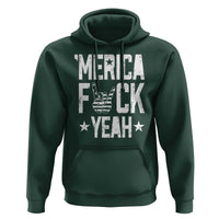 Funny 4th Of July Hoodie Merica Fuck Yeah Rock Hand - Wonder Print Shop