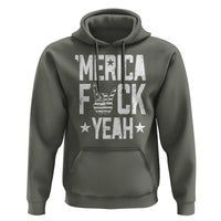 Funny 4th Of July Hoodie Merica Fuck Yeah Rock Hand - Wonder Print Shop