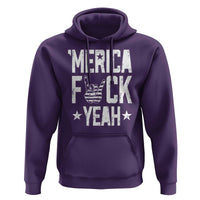 Funny 4th Of July Hoodie Merica Fuck Yeah Rock Hand - Wonder Print Shop