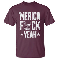 Funny 4th Of July T Shirt Merica Fuck Yeah Rock Hand - Wonder Print Shop