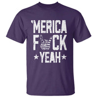 Funny 4th Of July T Shirt Merica Fuck Yeah Rock Hand - Wonder Print Shop
