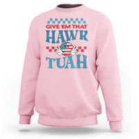 Give 'Em That Hawk Tuah Groovy Sweatshirt - Wonder Print Shop