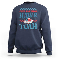 Give 'Em That Hawk Tuah Groovy Sweatshirt - Wonder Print Shop