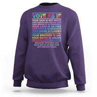 Vote As If Your Skin Is Not White Human's Rights LGBT Support Sweatshirt - Wonder Print Shop