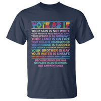 Vote As If Your Skin Is Not White Human's Rights LGBT Support T Shirt - Wonder Print Shop
