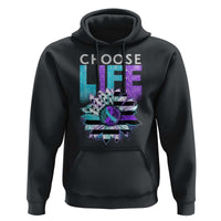Suicide Prevention Hoodie Choose Life Sunflower American Flag - Wonder Print Shop
