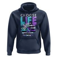 Suicide Prevention Hoodie Choose Life Sunflower American Flag - Wonder Print Shop