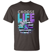 Suicide Prevention T Shirt Choose Life Sunflower American Flag - Wonder Print Shop