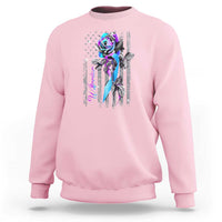 Suicide Prevention Sweatshirt Warrior Rose American Flag - Wonder Print Shop