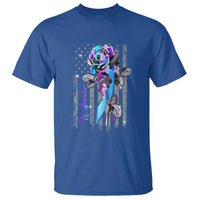 Suicide Prevention T Shirt Warrior Rose American Flag - Wonder Print Shop