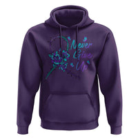 Suicide Prevention Roses Ribbon Never Give Up Hoodie - Wonder Print Shop
