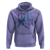 Suicide Prevention Roses Ribbon Never Give Up Hoodie - Wonder Print Shop