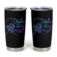 Suicide Prevention Roses Ribbon Never Give Up Tumbler Cup