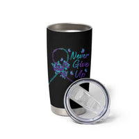 Suicide Prevention Roses Ribbon Never Give Up Tumbler Cup