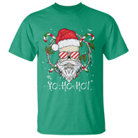 Christmas T Shirt Skull Santa Beard Sunglass Candy Cane - Wonder Print Shop