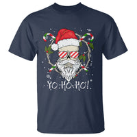 Christmas T Shirt Skull Santa Beard Sunglass Candy Cane - Wonder Print Shop