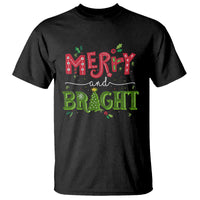 Merry And Bright Christmas Tree Xmas Holiday T Shirt - Wonder Print Shop
