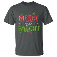 Merry And Bright Christmas Tree Xmas Holiday T Shirt - Wonder Print Shop