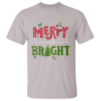 Merry And Bright Christmas Tree Xmas Holiday T Shirt - Wonder Print Shop