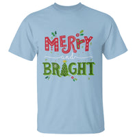 Merry And Bright Christmas Tree Xmas Holiday T Shirt - Wonder Print Shop