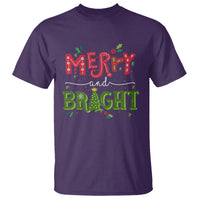 Merry And Bright Christmas Tree Xmas Holiday T Shirt - Wonder Print Shop