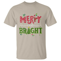 Merry And Bright Christmas Tree Xmas Holiday T Shirt - Wonder Print Shop