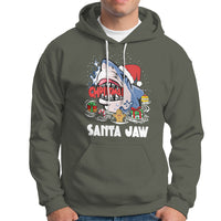 Santa Jaws Shark Christmas At The Beach Hoodie - Wonder Print Shop