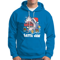 Santa Jaws Shark Christmas At The Beach Hoodie - Wonder Print Shop