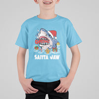 Santa Jaws Shark Christmas At The Beach T Shirt For Kid - Wonder Print Shop